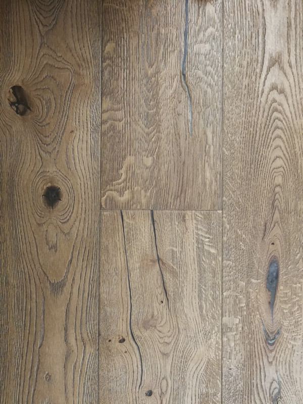 14mm Engineered Wood Straight Plank Tongue & Groove Antique Brushed Distressed Hard-Wax Oiled Heritage Collection Wide Planks Mid Oak Light - Image 2