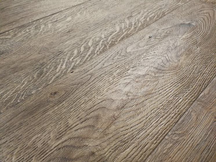 14mm Engineered Wood Straight Plank Tongue & Groove Antique Brushed Distressed Hard-Wax Oiled Heritage Collection Wide Planks Mid Oak Light - Image 4
