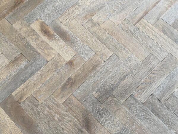 TFE Modern Line Herringbone 18/4x90x400 Grey (Hard Wax Oiled) Tongue & Groove