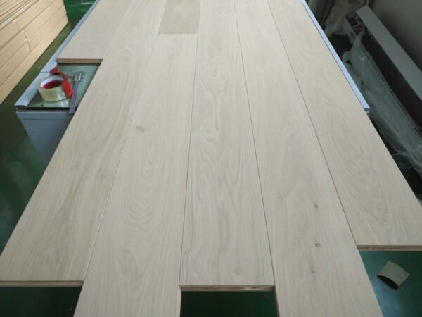 Engineered Wood Straight Plank Click System Unfinished Wide Planks Mid - Oak Light - Image 2