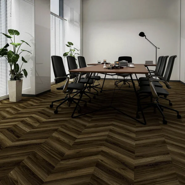 LVT Vinyl Vero Glue Down Character Chevron Annes Ash - Image 2