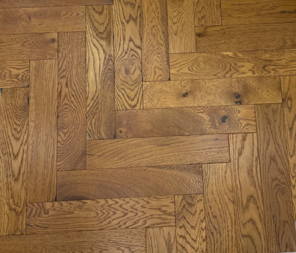 Engineered Wood Herringbone Tongue & Groove Brushed Classic Lacquered / Lac Narrow Planks Mid - Oak Rich - Image 2