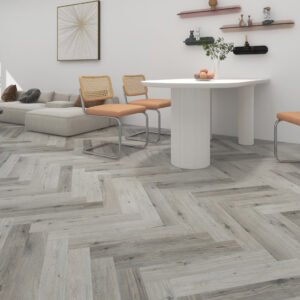 TFE LVT Dryback Herringbone 2.5/0.5x124x620 Glue Down Manor Grey Oak