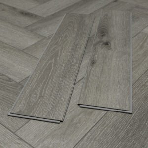 SPC / Rigid Core Vinyl Herringbone Click System SPC Wide Planks Mid - Oak Classic