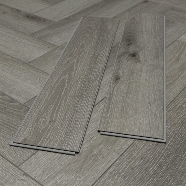 SPC / Rigid Core Vinyl Herringbone Click System SPC Wide Planks Mid - Oak Classic