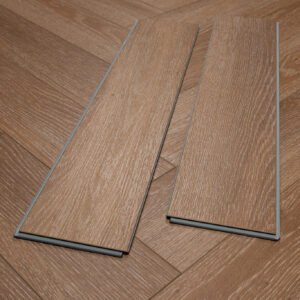 SPC / Rigid Core Vinyl Herringbone Click System SPC Wide Planks Mid - Oak Classic