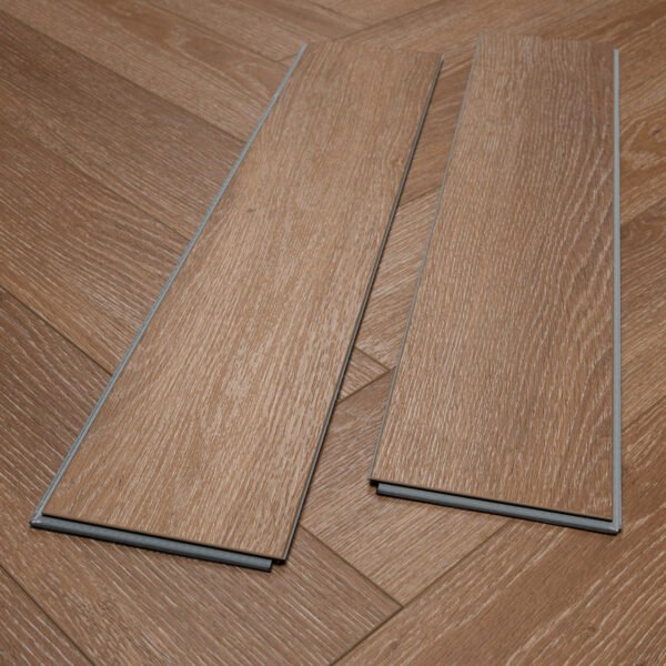 SPC / Rigid Core Vinyl Herringbone Click System SPC Wide Planks Mid - Oak Classic