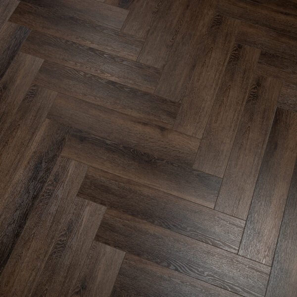 TFE SPC Herringbone 6/0.5x126x630 (1.5mm IXPE) Valinge Click System Misty Smoked - Image 2