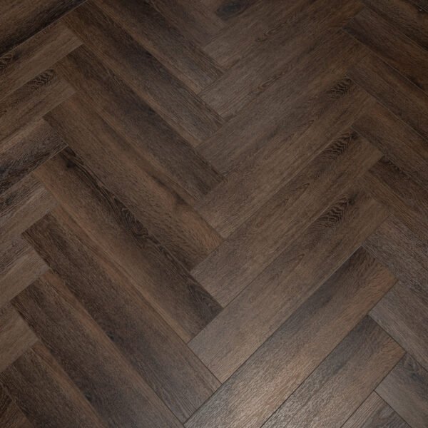 TFE SPC Herringbone 6/0.5x126x630 (1.5mm IXPE) Valinge Click System Misty Smoked - Image 3