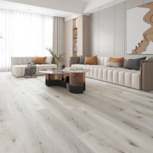 Luxury Vinyl Tile (LVT) Straight Plank Glue Down Builder's Line Wide Planks Pale/White