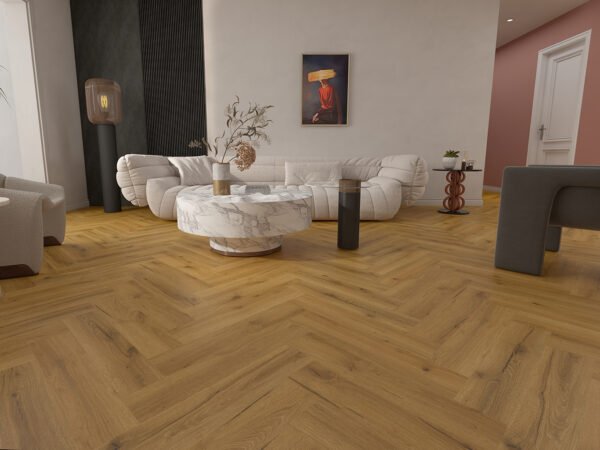 TFE LVT Dryback Herringbone 2.5/0.5x124x620 Glue Down Smooked Oak