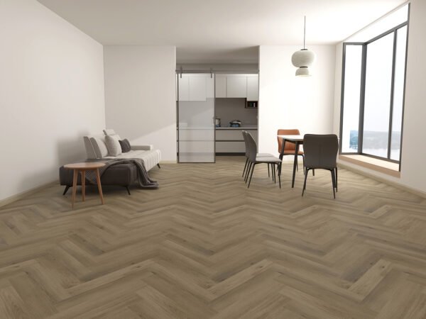 TFE LVT Dryback Herringbone 2.5/0.5x124x620 Glue Down Light Beige