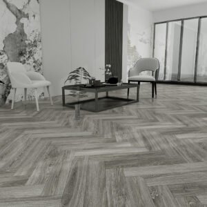 TFE LVT Dryback Herringbone 2.5/0.5x124x620 Glue Down Danish Grey