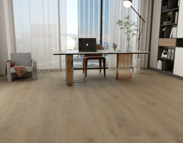 SPC / Rigid Core Vinyl Straight Plank Click System Smoked / Double Smoked Eco Line Wide Planks Pale / White - Image 2