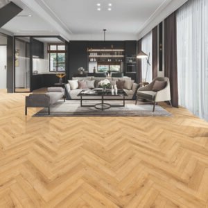 12mm Laminate Herringbone Click System Unfinished Laminate Mid Oak Rich