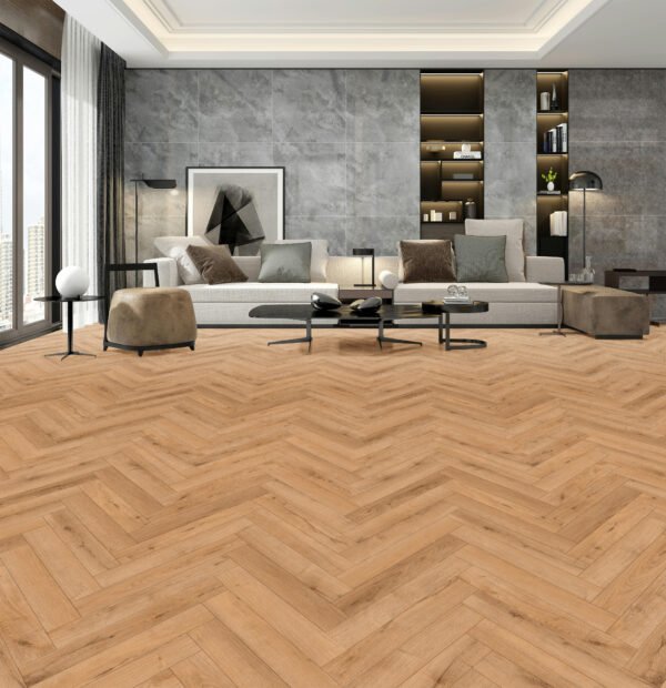 TFE Laminate Herringbone 12/101x606 Golden Oak Herringbone 2Gi Click System - Image 2