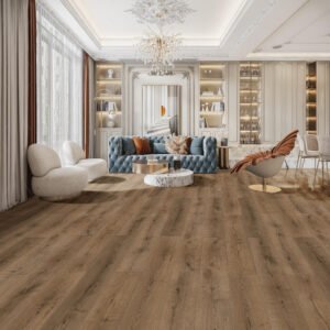 12mm Laminate Straight Plank Click System Smoked / Double Smoked Laminate Dark Brown