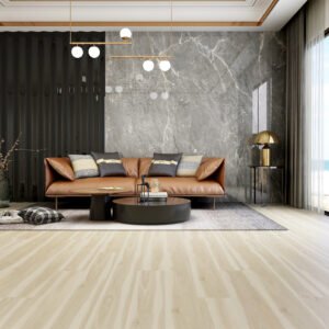 SPC / Rigid Core Vinyl Straight Plank Click System Wood Line Wide Planks Charcoal / Black