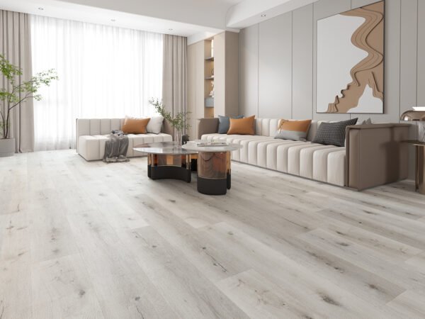 SPC / Rigid Core Vinyl Straight Plank Click System New Titan Wide Planks Pale / White - Image 2