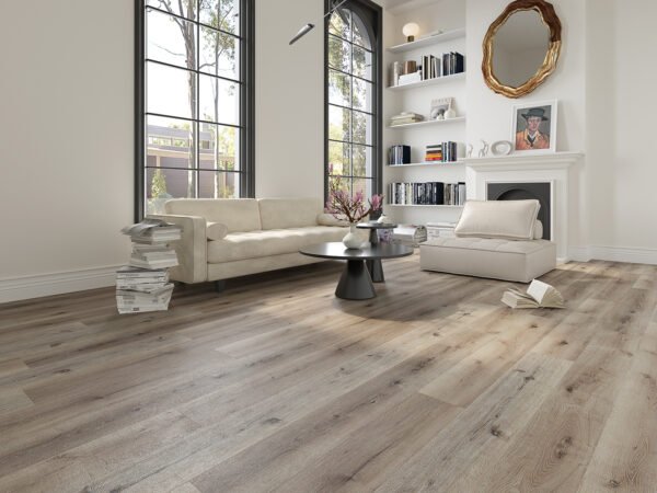SPC / Rigid Core Vinyl Straight Plank Click System Smoked / Double Smoked New Titan Wide Planks Dark Brown - Image 2