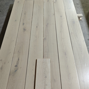 14mm Engineered Wood Straight Plank Tongue & Groove White Brushed Lacquered / Lac Trade Smart Wide Planks