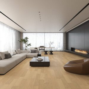 14mm Engineered Wood Straight Plank Tongue & Groove Oak Essence Brushed Classic Lacquered / Lac Builder's Line Random Length Narrow Planks Mid Oak Light